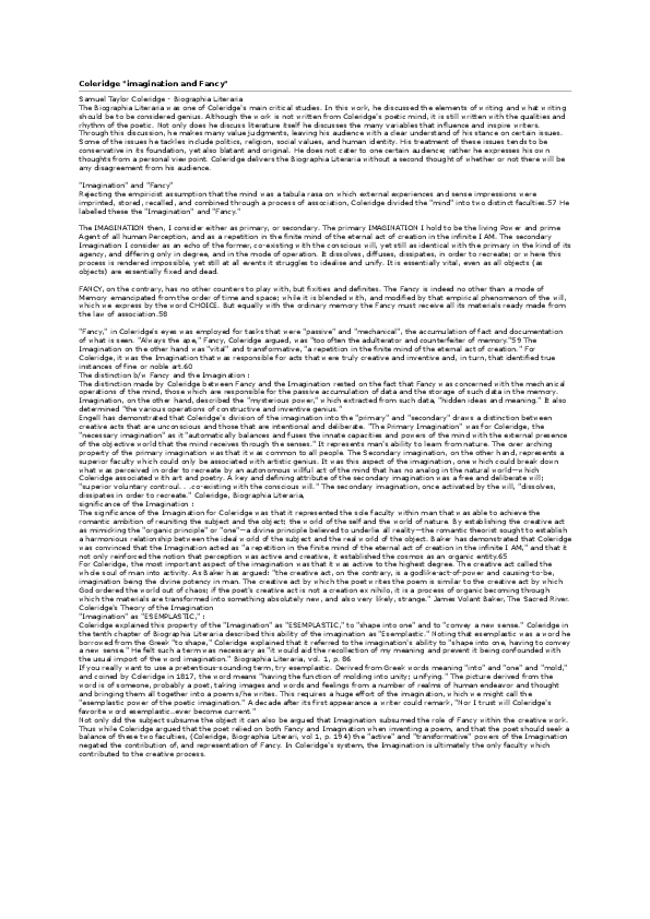 (DOC) Coleridge's Imagination and Fancy
