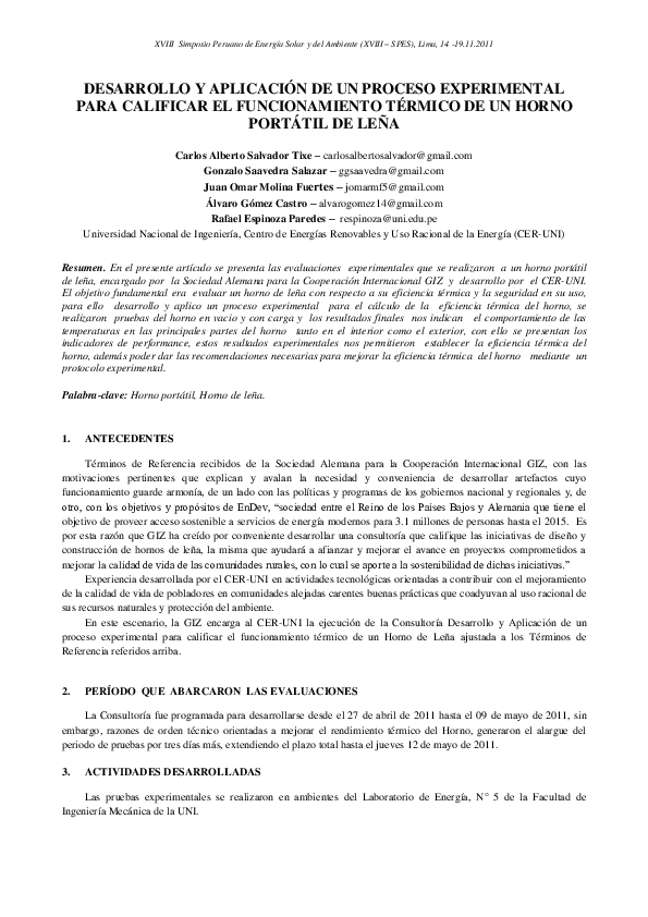 PDF) HORNO PORTATIL DE LEÑA | Juan Molina, Gonzalo Saavedra, and Alvaro  Eduardo Gómez Castro - Academia.edu