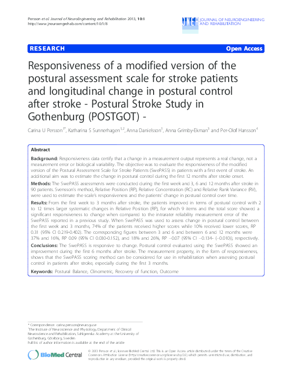 (PDF) Responsiveness of a modified version of the postural assessment ...
