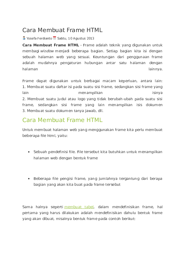 (DOC) Cara Membuat Frame HTML