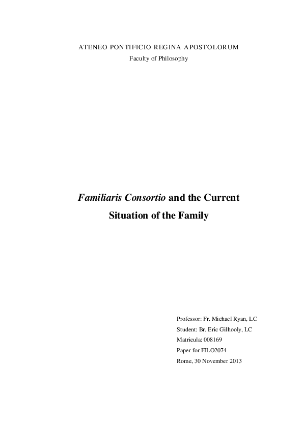 Familiaris consortio essay picture