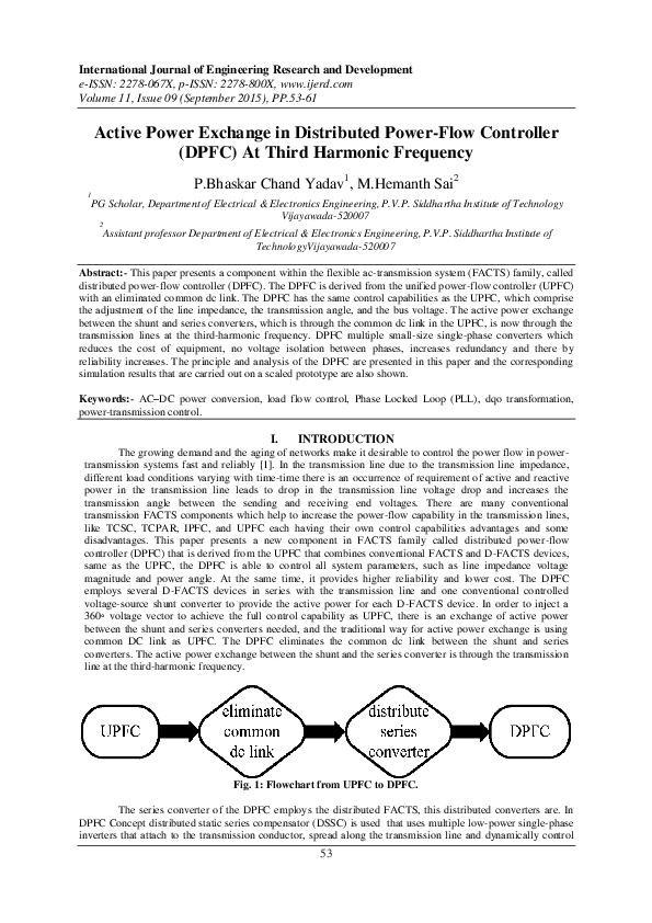 (PDF) Active Power Exchange in Distributed PowerFlow Controller (DPFC