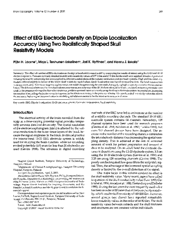(PDF) Effect of EEG electrode density on dipole localization accuracy ...