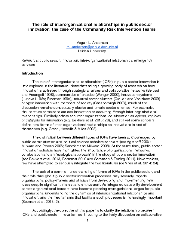 Interorganizational relations theory image