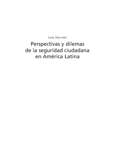 (PDF) Perspectivas y dilemas de la seguridad ciudadana en América Latina