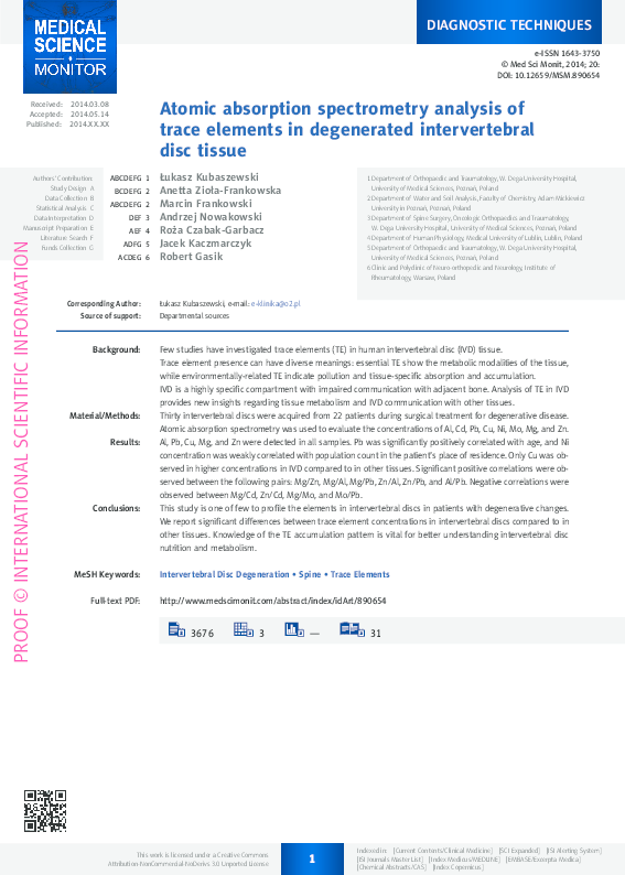(PDF) Atomic absorption spectrometry analysis of trace elements in ...