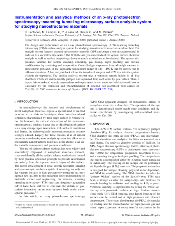 (PDF) Instrumentation and analytical methods of an x-ray photoelectron ...