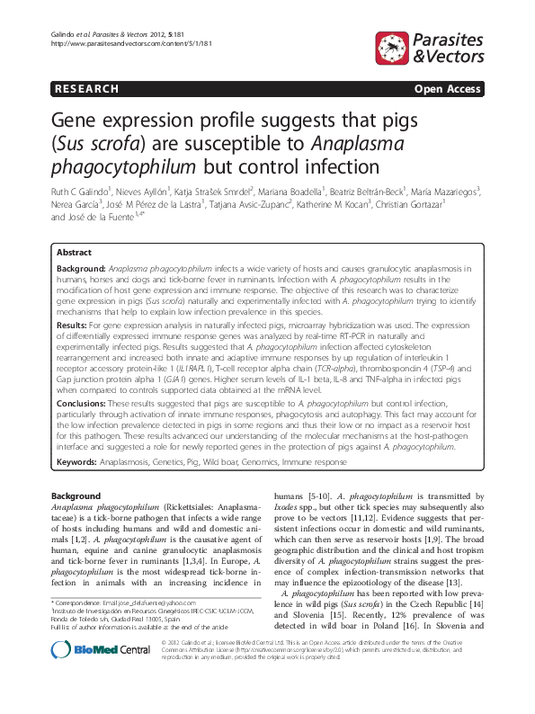(PDF) Gene expression profile suggests that pigs (Sus scrofa) are ...