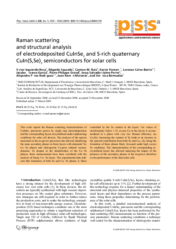 (PDF) Raman scattering and structural analysis of electrodeposited ...