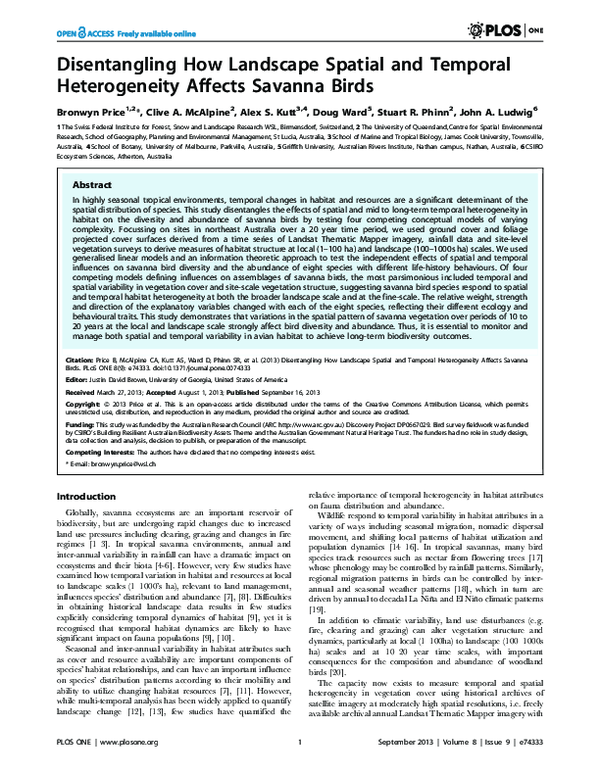 (PDF) Disentangling How Landscape Spatial and Temporal Heterogeneity ...