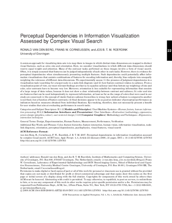 (PDF) Perceptual dependencies in information visualization assessed by ...
