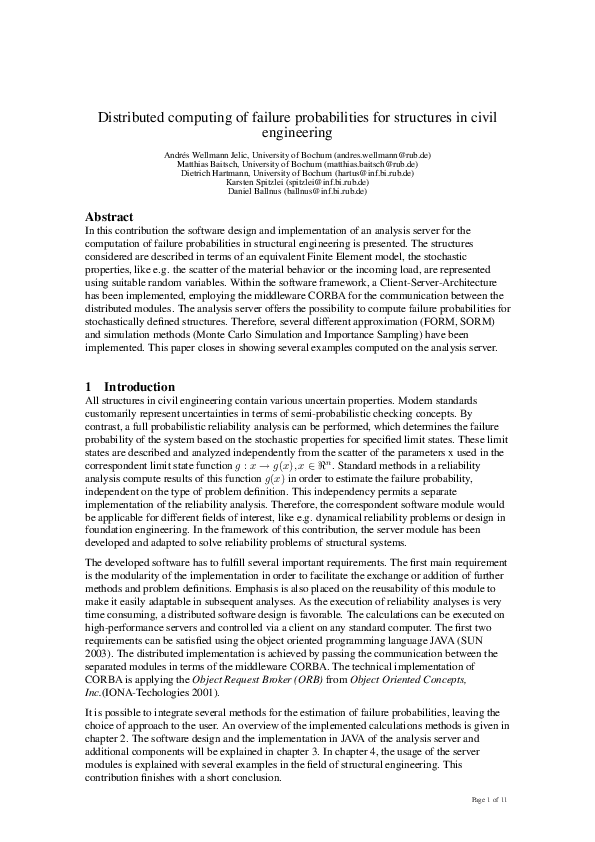 (PDF) Distributed computing of failure probabilities for structures in ...