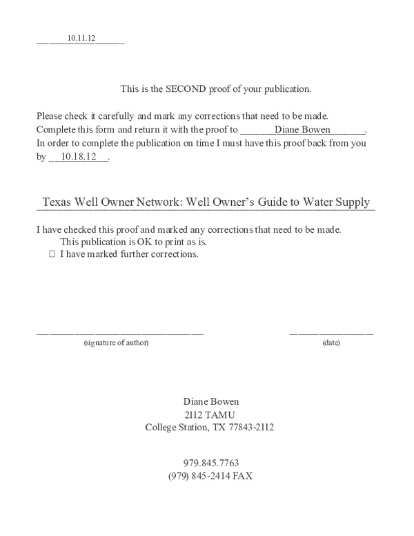 (PDF) Texas Well Owner's Guide to Water Supply Kristine Uhlman