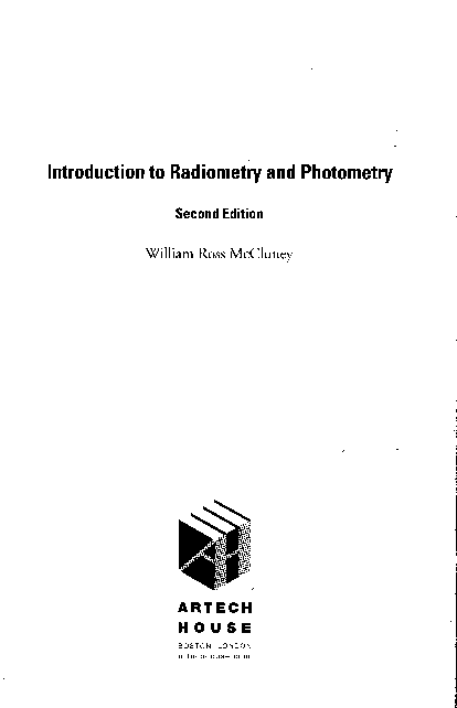 (PDF) Introduction to Radiometry and Photometry. Principal Research ...