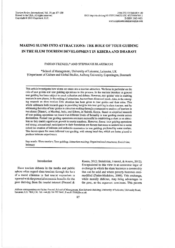 Essay slum tourism picture