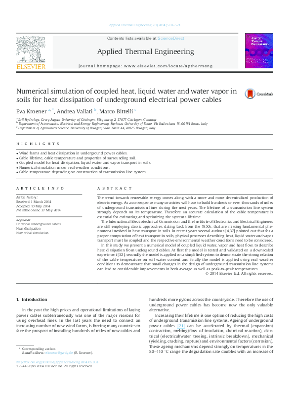 (PDF) Numerical simulation of coupled heat, liquid water and water ...