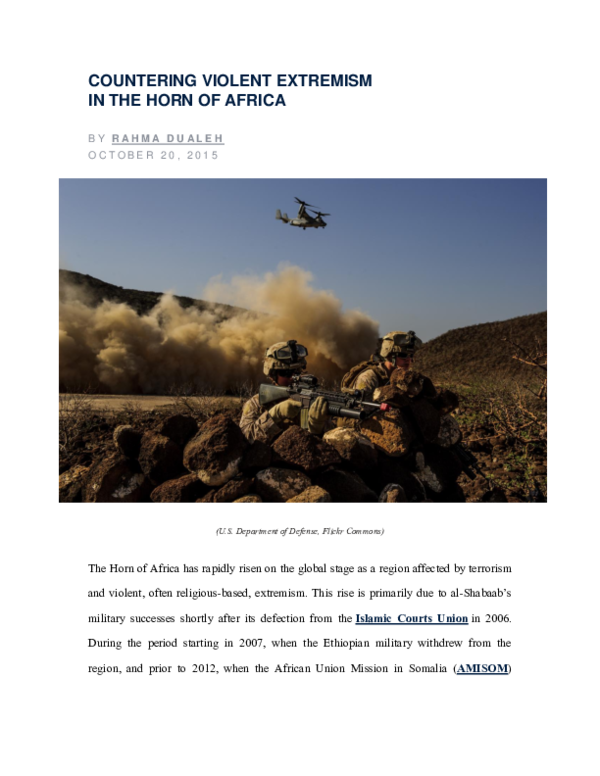 (PDF) Countering Violent Extremism in the Horn of Africa