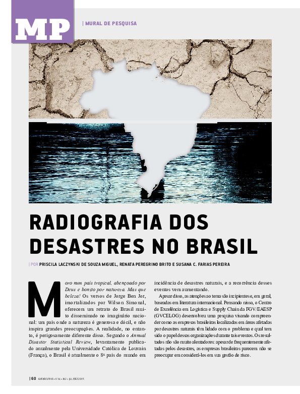 (PDF) Radiografia dos desastres no Brasil