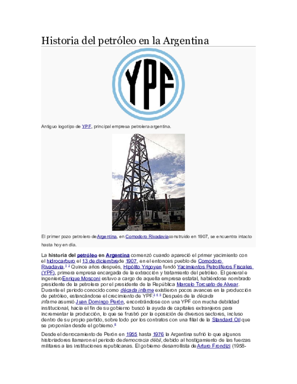(DOC) Historia del petróleo en la Argentina