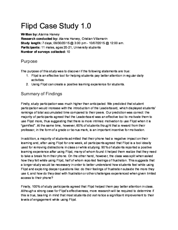(PDF) Case Study: Students are challenged to unplug for 1 week