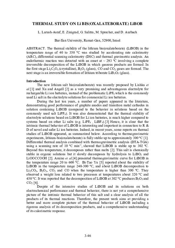 (PDF) THERMAL STUDY ON Li BIS(OXALATEBORATE) LiBOB