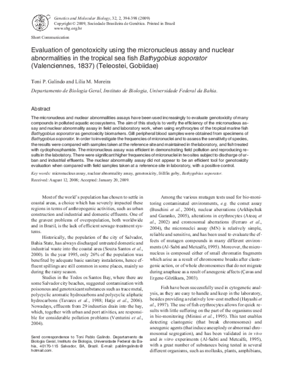 (PDF) Evaluation of genotoxicity using the micronucleus assay and ...