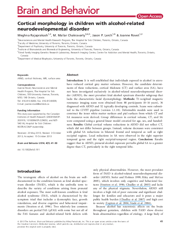 (PDF) Cortical morphology in children with alcohol-related ...