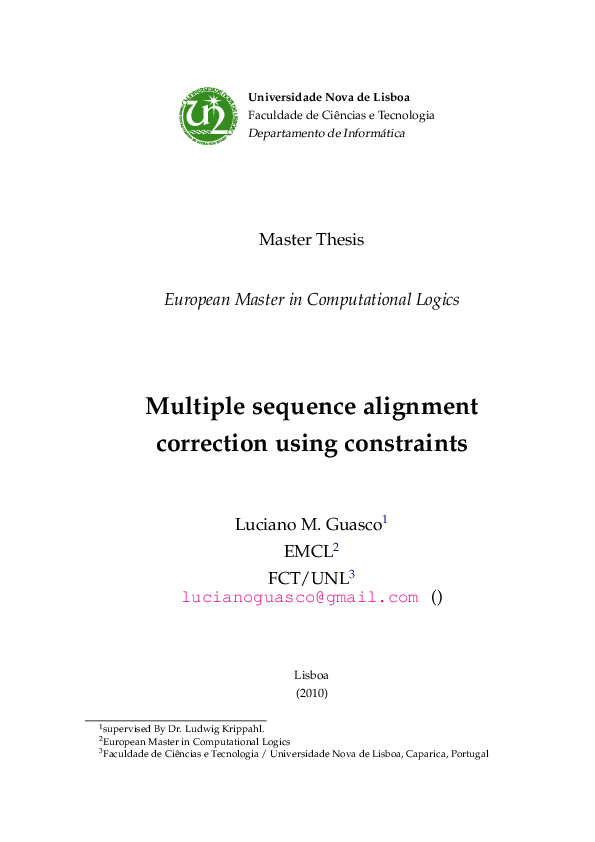 (PDF) Multiple sequence alignment correction using constraints
