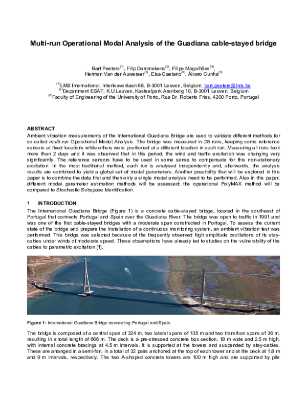 (PDF) Multi-run operational modal analysis of the Guadiana cable-stayed ...