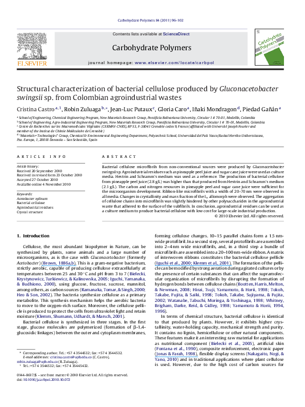 (PDF) Structural characterization of bacterial cellulose produced by ...