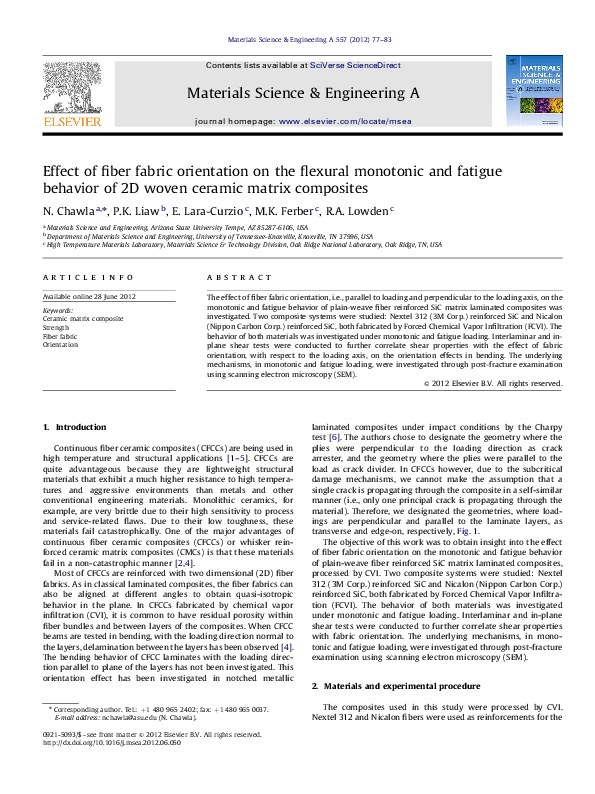 (PDF) Effect of fiber fabric orientation on the flexural monotonic and ...