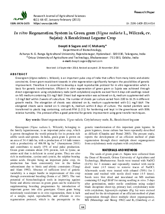 Green gram review paper image