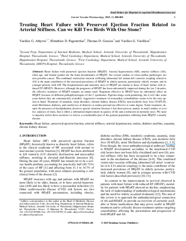 (PDF) Treating Heart Failure With Preserved Ejection Fraction: Statins ...