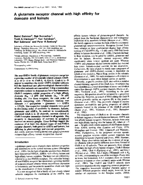 (PDF) A glutamate receptor channel with high affinity for domoate and ...