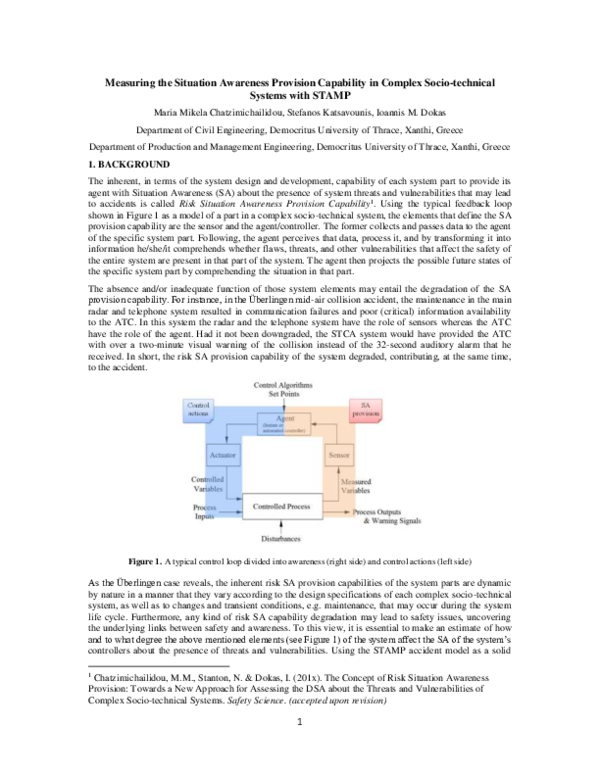 (PDF) Measuring the Situation Awareness Provision Capability in Complex ...