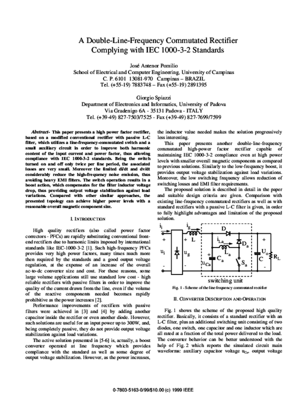 (PDF) A double-line-frequency commutated rectifier complying with IEC ...