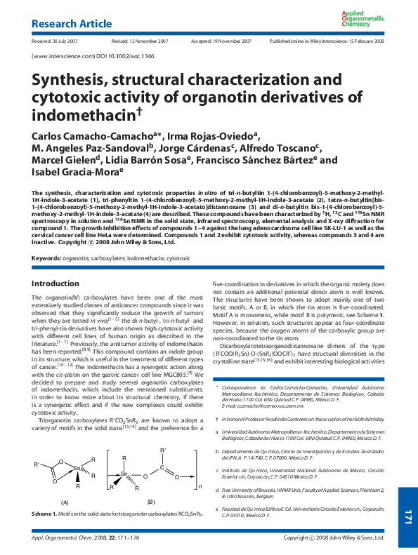 (PDF) Synthesis, structural characterization and cytotoxic activity of ...