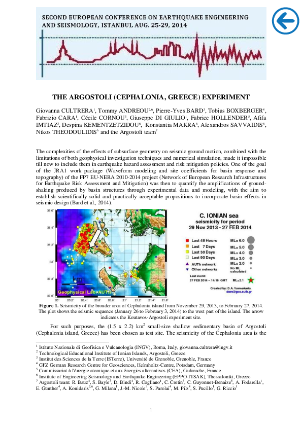 (PDF) THE ARGOSTOLI (CEPHALONIA, GREECE) EXPERIMENT