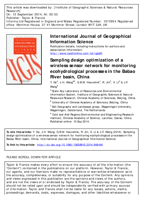 (PDF) Sampling design optimization of a wireless sensor network for ...