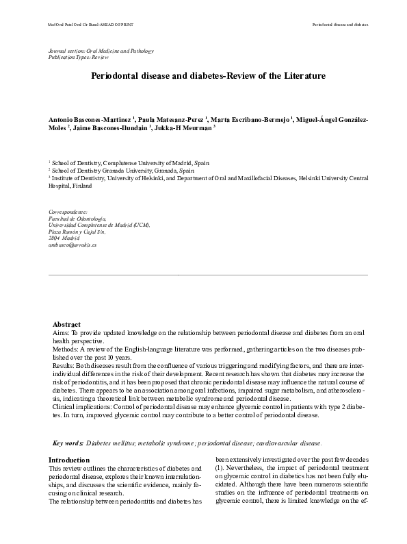 Periodontal literature review image