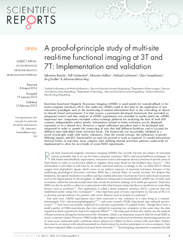 (PDF) A proof-of-principle study of multi-site real-time functional ...