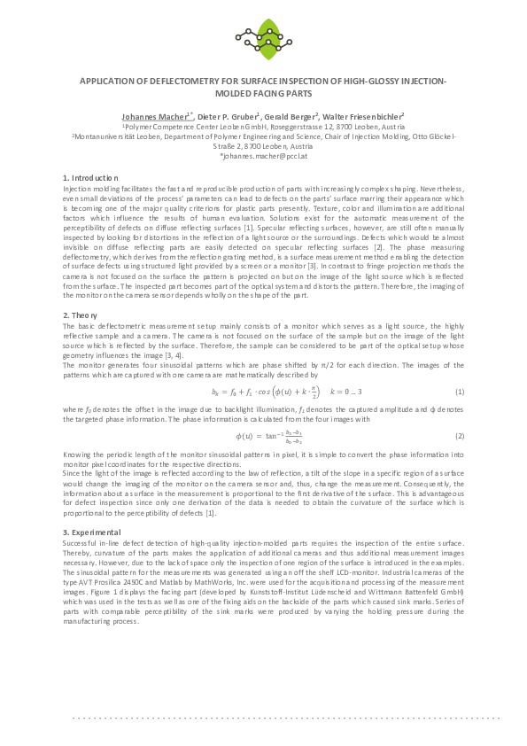(PDF) APPLICATION OF DEFLECTOMETRY FOR SURFACE INSPECTION OF HIGH ...