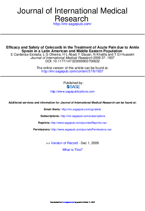 (PDF) Efficacy and Safety of Celecoxib in the Treatment of Acute Pain ...