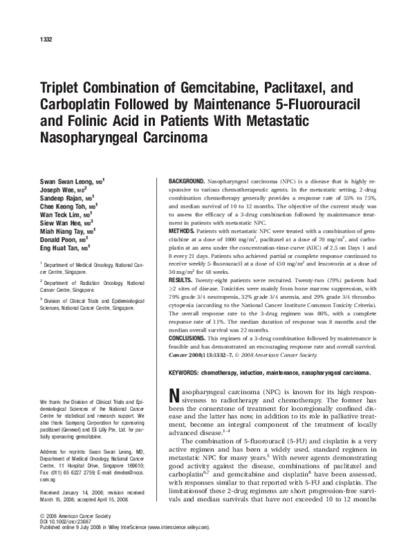 (PDF) Triplet combination of gemcitabine, paclitaxel, and carboplatin ...