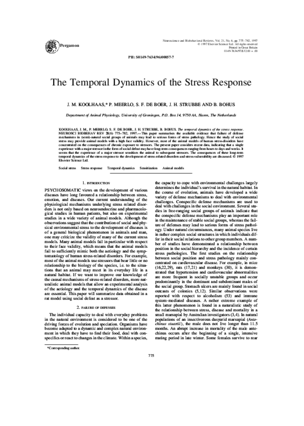 (PDF) The temporal dynamics of the stress response