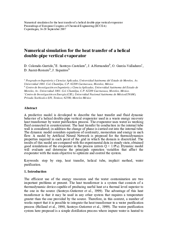 (PDF) Numerical simulation for the heat transfer of a helical double ...