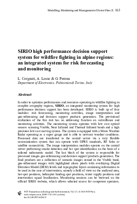 (PDF) SIRIO high performance decision support system for wildfire ...