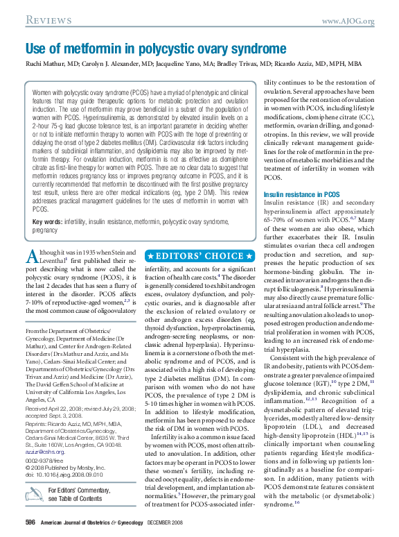 (PDF) [Use of metformin in polycystic ovary syndrome]