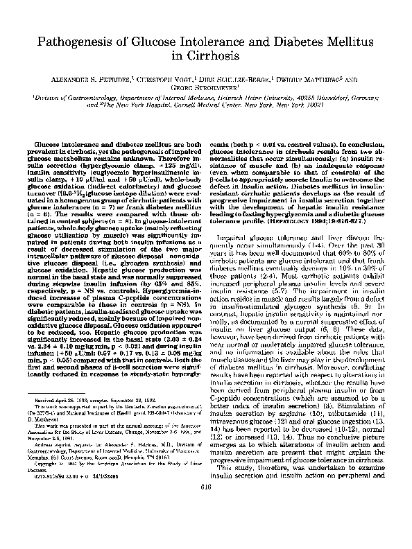 (PDF) Pathogenesis of glucose intolerance and diabetes mellitus in ...