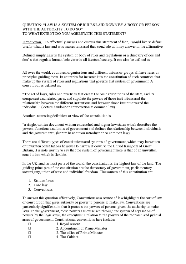 highest law of the land